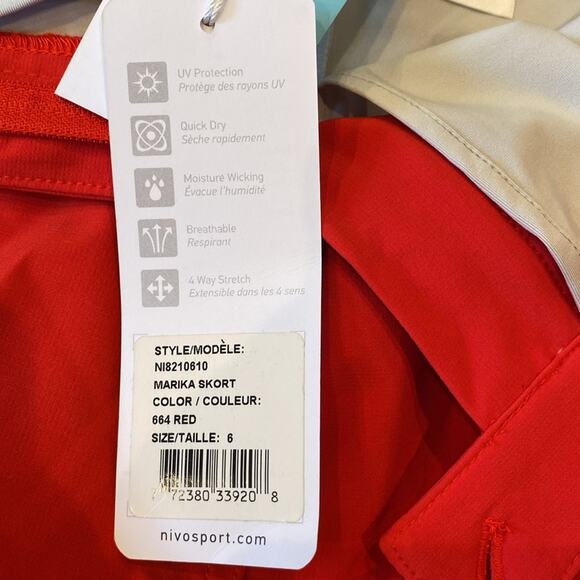 NWT Nivo Women's Marika Skort Tomato Red Size 6 - Picture 13 of 15